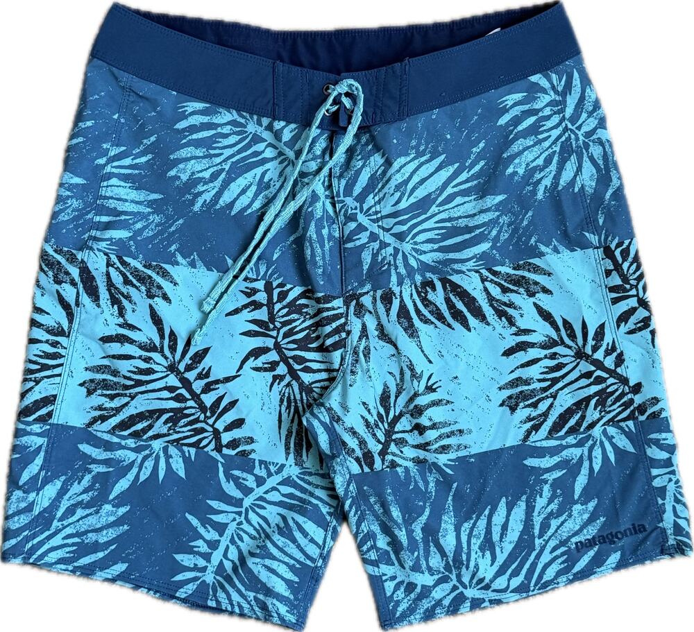 Men's‎ Patagonia Hydropeak Boardshorts Medium Blue Swim Trunks Palm Beach